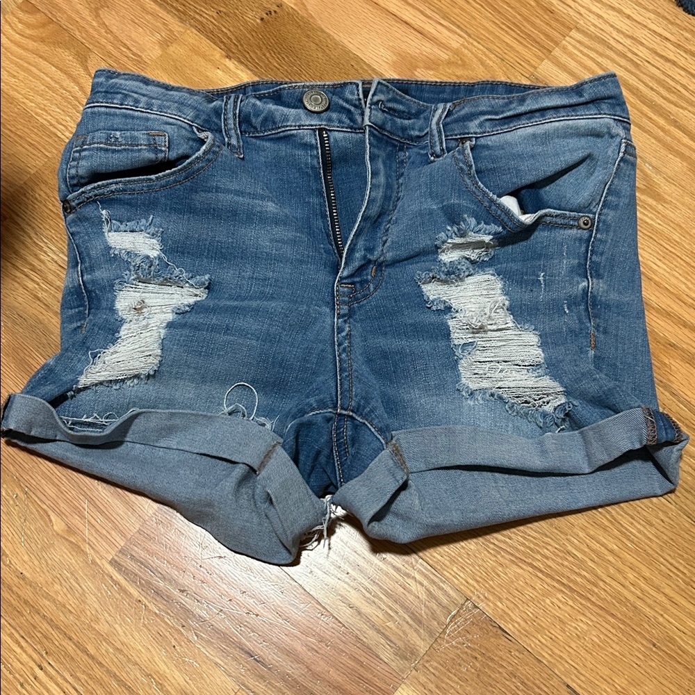 Aeropostale Distressed Blue Jean Shorts